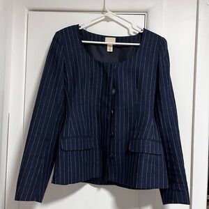H&M Dark Blue Pinstripe Women's Blazer